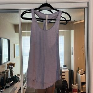 Lululemon size 4 Purple striped razorback Tank Top